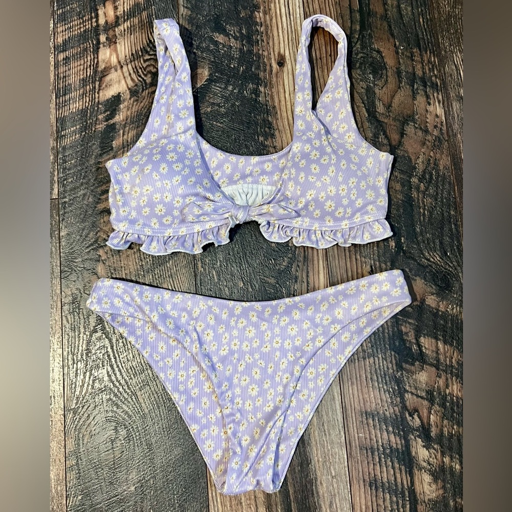 Purple Floral Bikini Set